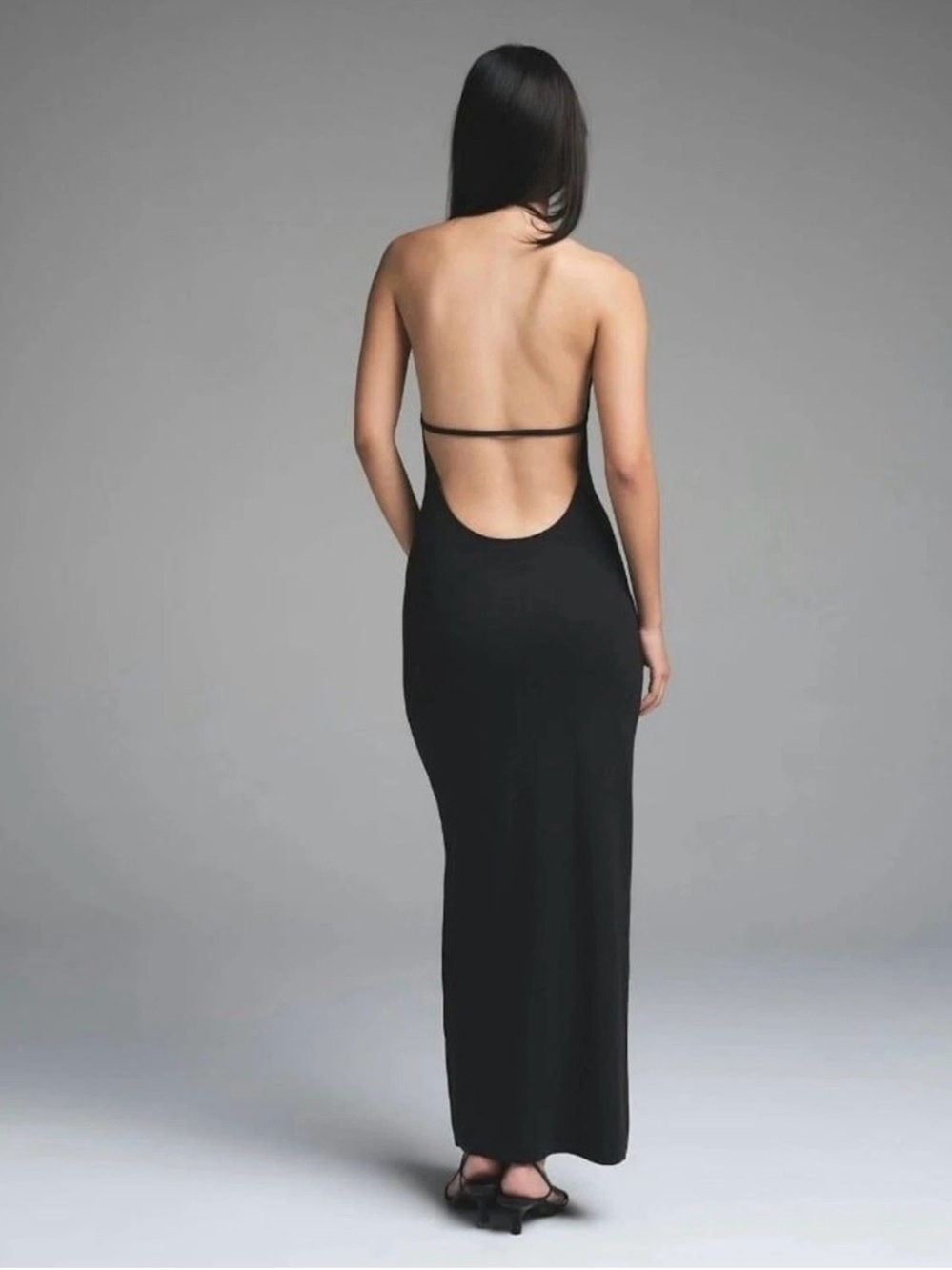 Skims cloud maxi dress color onyx  size XS - Picture 2 of 4